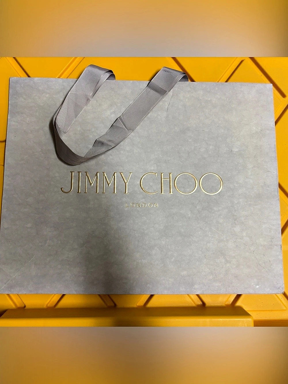 Jimmy Choo Paper Shopping Gift Bag Tote Gray